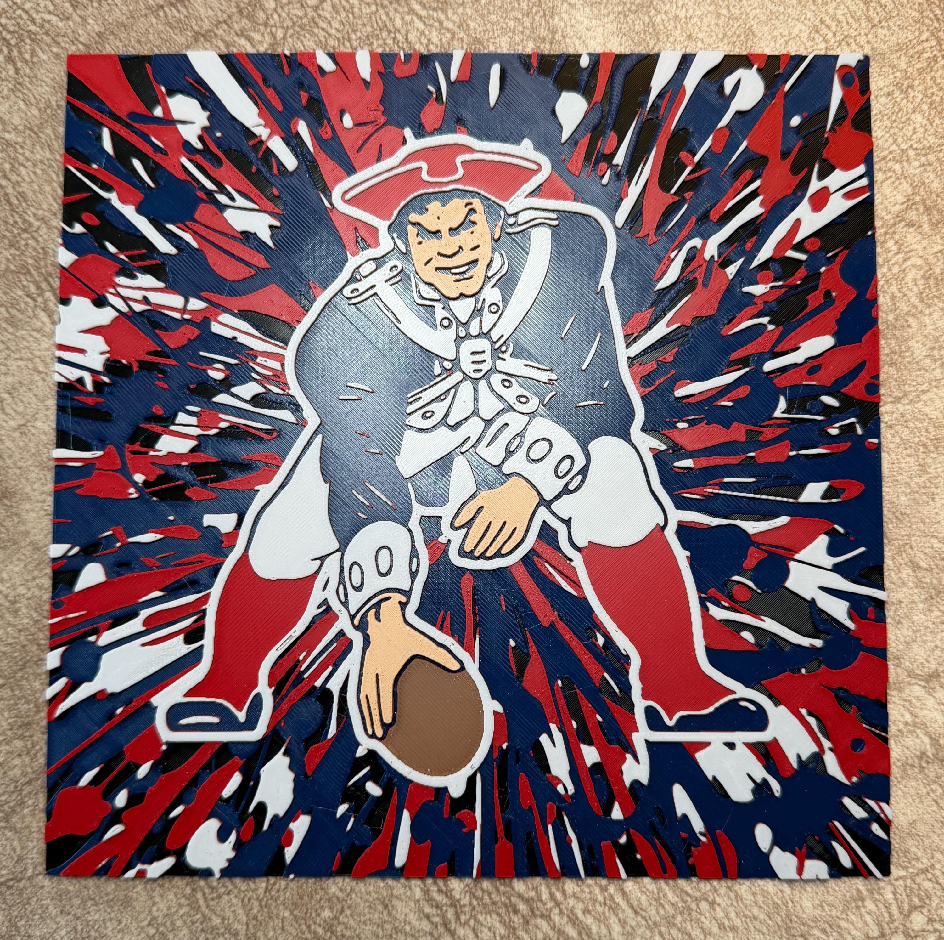 3D Printed Football Team Colors Wall Art | HueForge Fan Decor, Game Day Man Cave