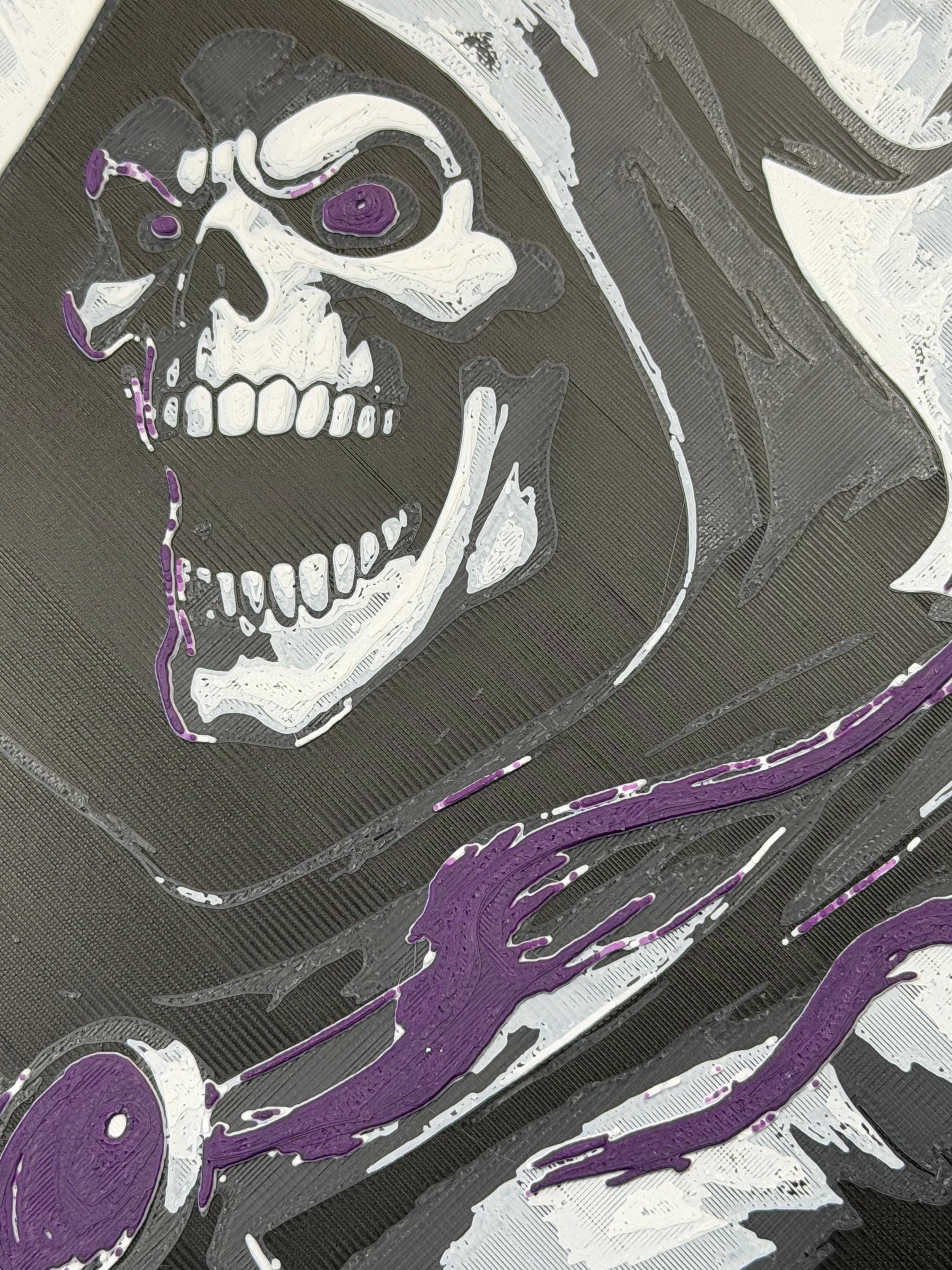 Evil Skull Sorcerer 3D Print | Retro Villain Dark Fantasy Art (8 inch)