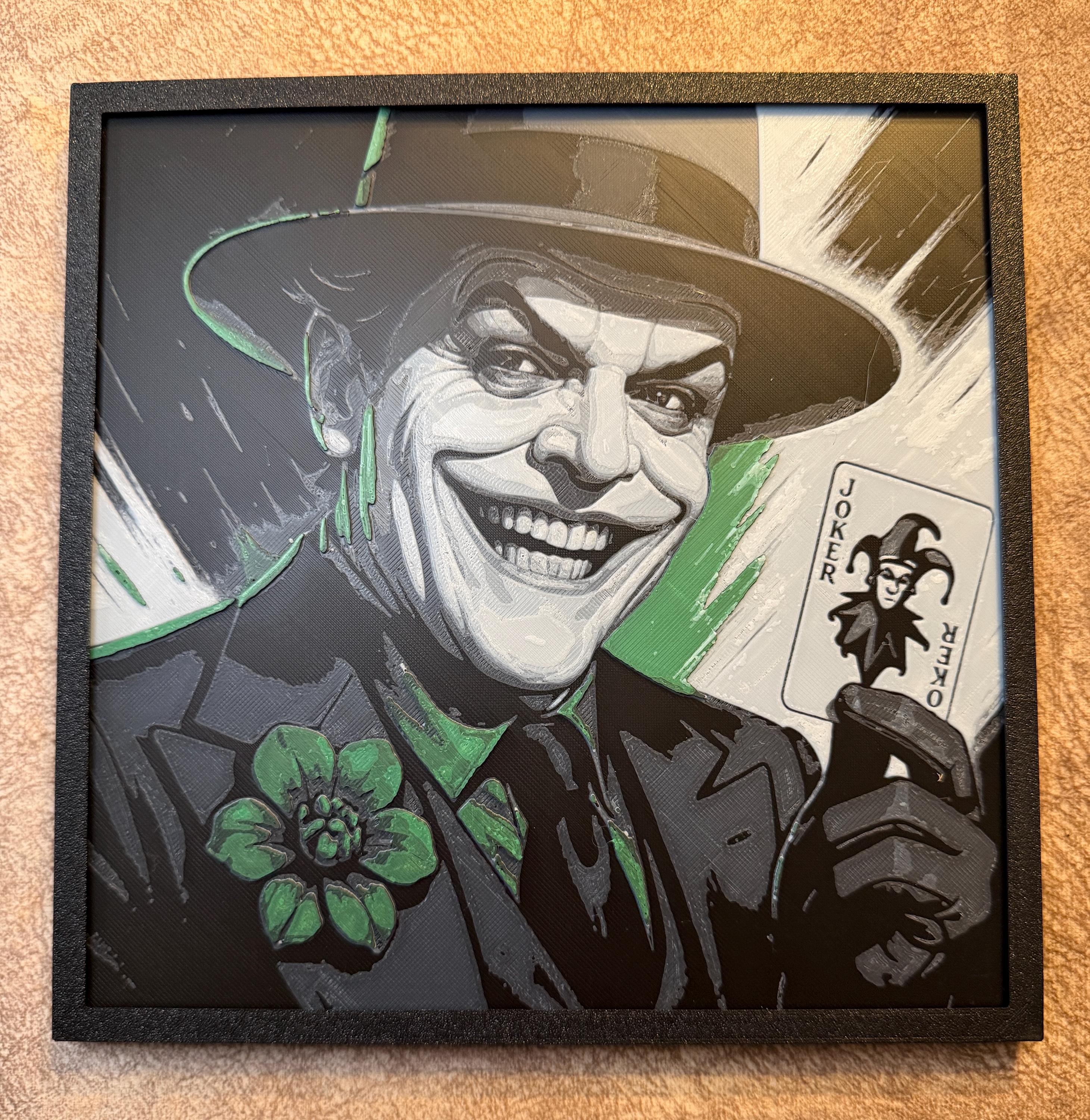 Vintage Clown Villain HueForge Art | 3D Printed Comic Style Portrait, Dark Trickster Decor