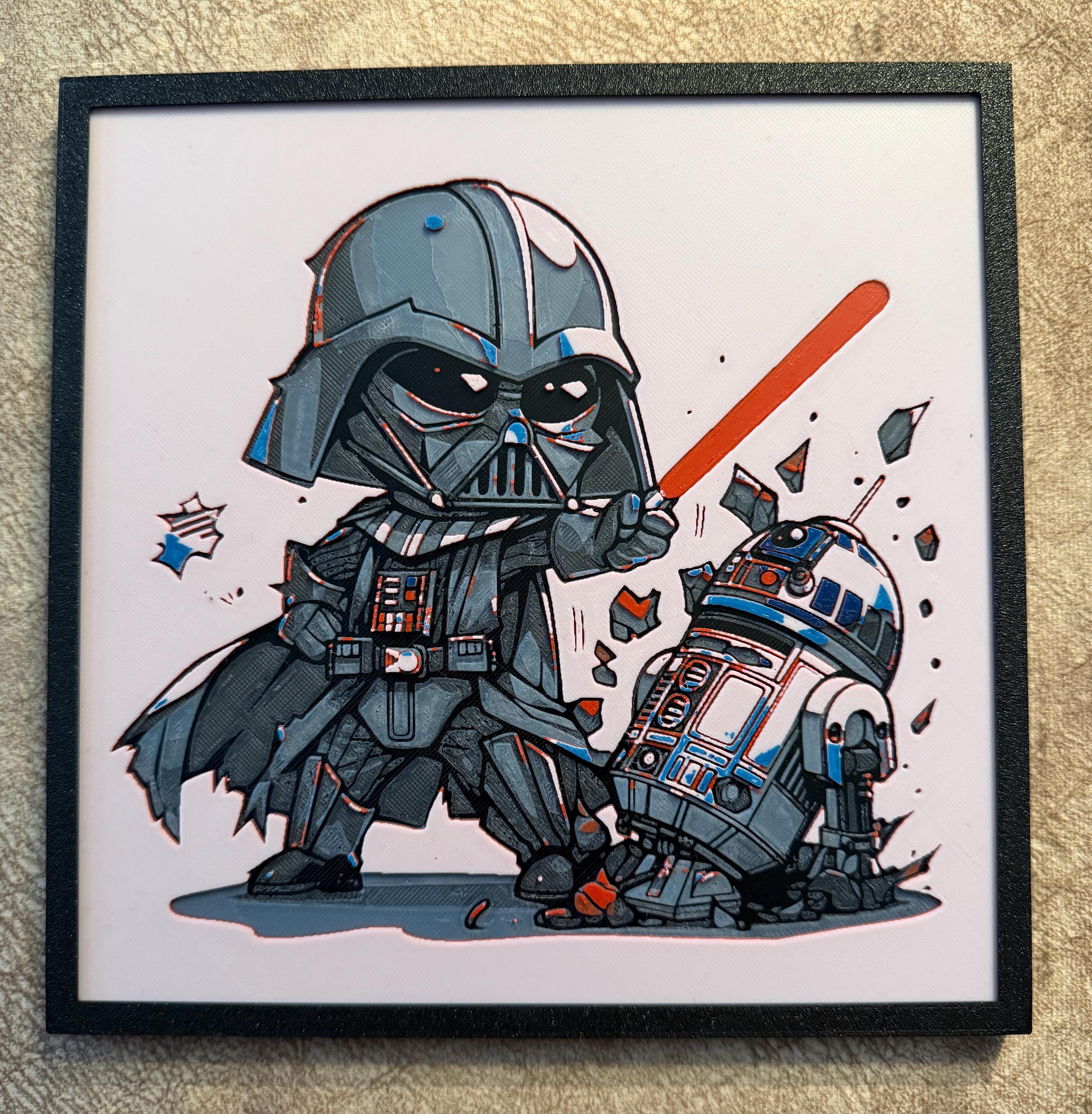 Chibi Space Villain 3D Print | Layered Filament Sci Fi Droid Art (8 inch)