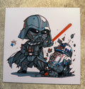 Chibi Space Villain 3D Print | Layered Filament Sci Fi Droid Art (8 inch)