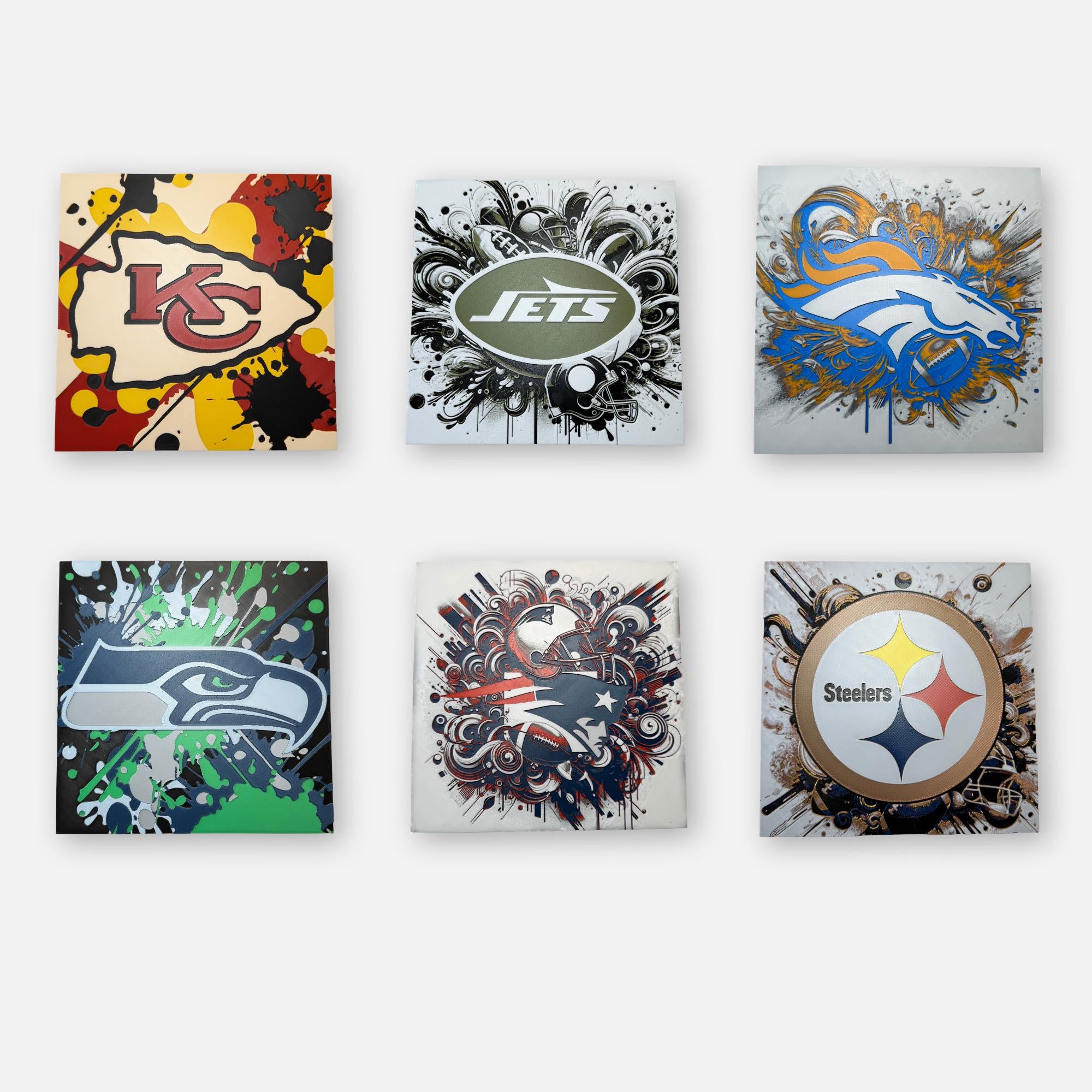 3D Printed Football Team Colors Wall Art | HueForge Fan Decor, Game Day Man Cave