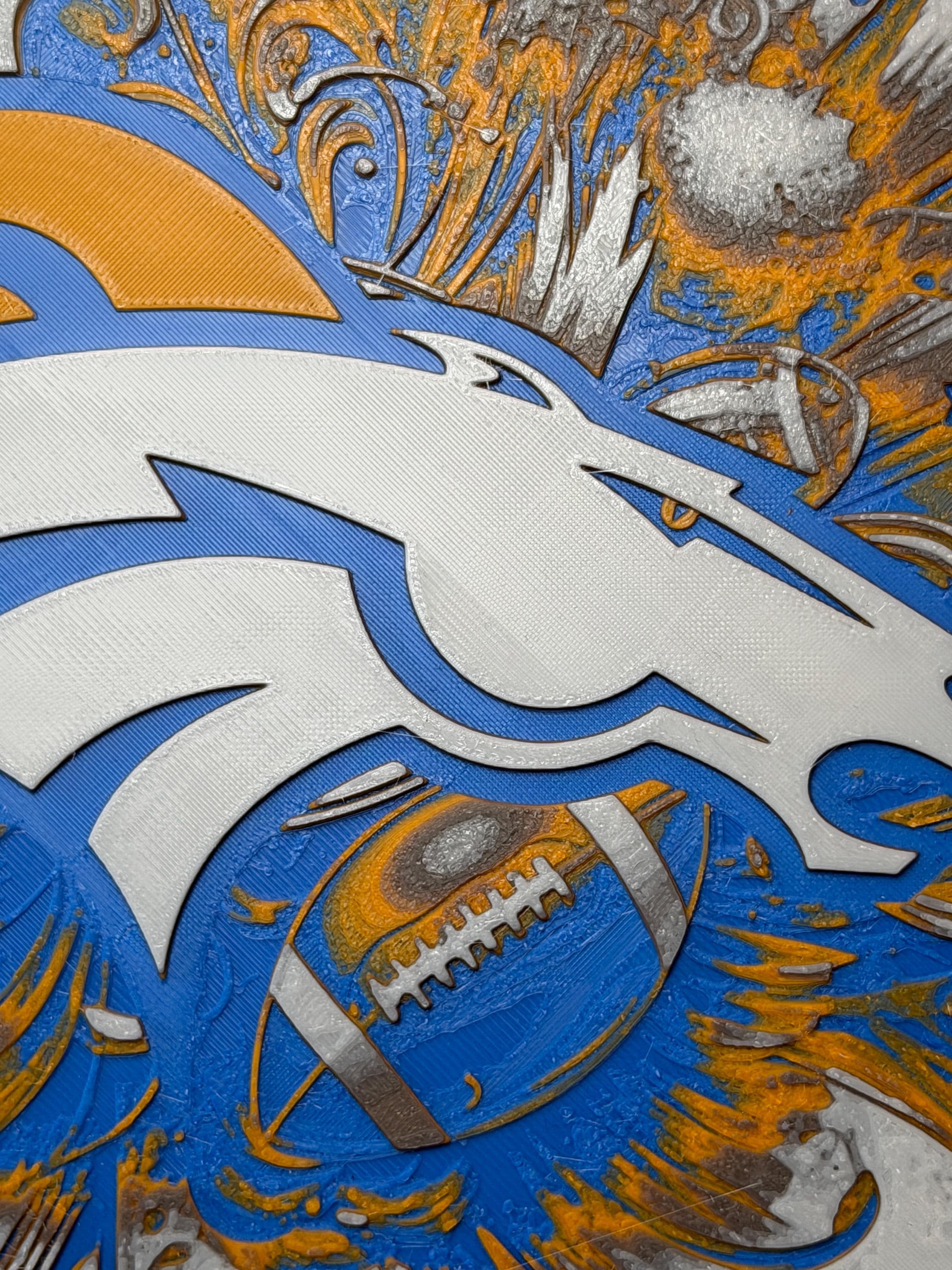 3D Printed Football Team Colors Wall Art | HueForge Fan Decor, Game Day Man Cave