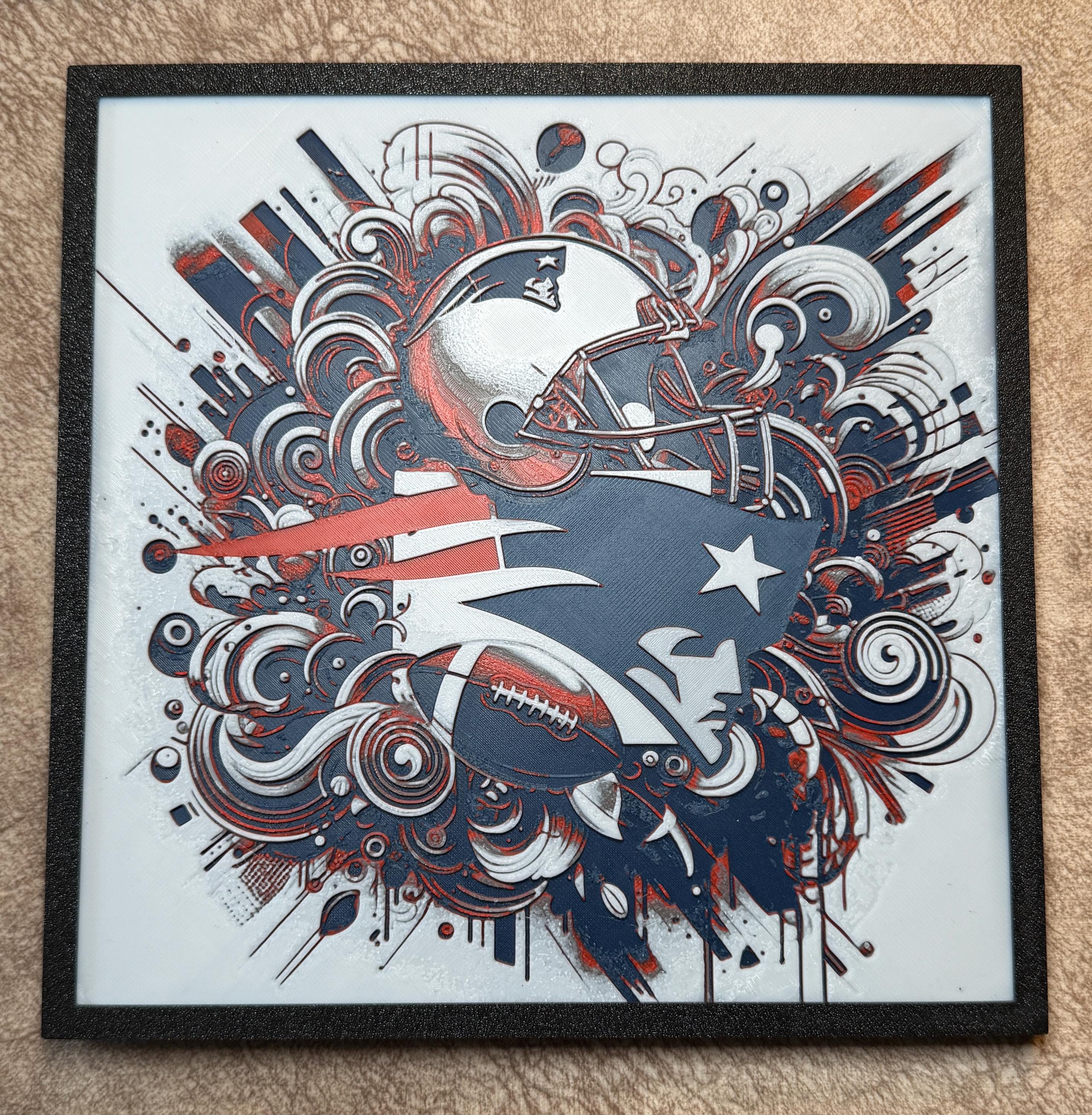 3D Printed Football Team Colors Wall Art | HueForge Fan Decor, Game Day Man Cave