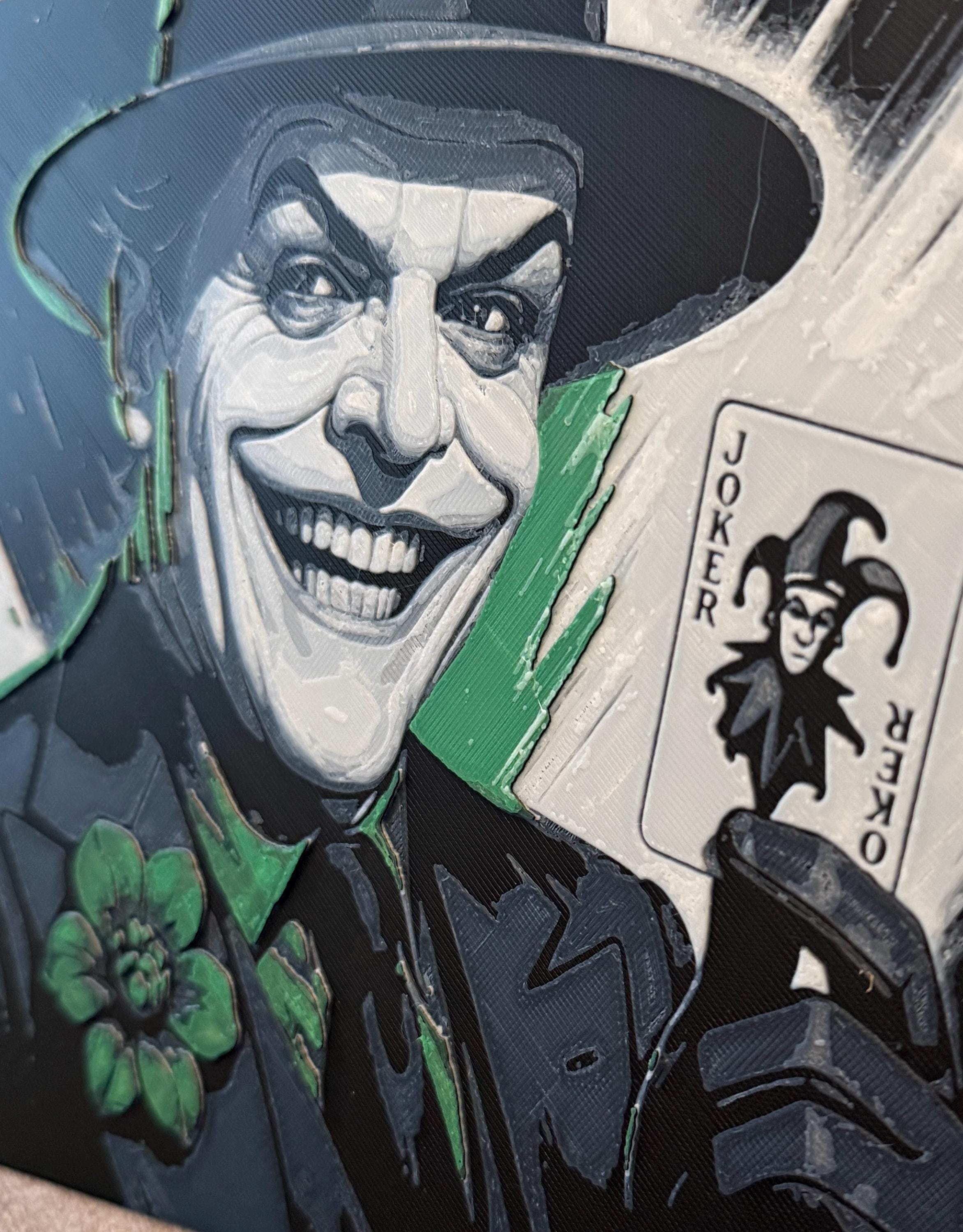Vintage Clown Villain HueForge Art | 3D Printed Comic Style Portrait, Dark Trickster Decor