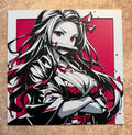 Anime Demon Girl HueForge Art | 3D Printed Layered Filament Wall Decor