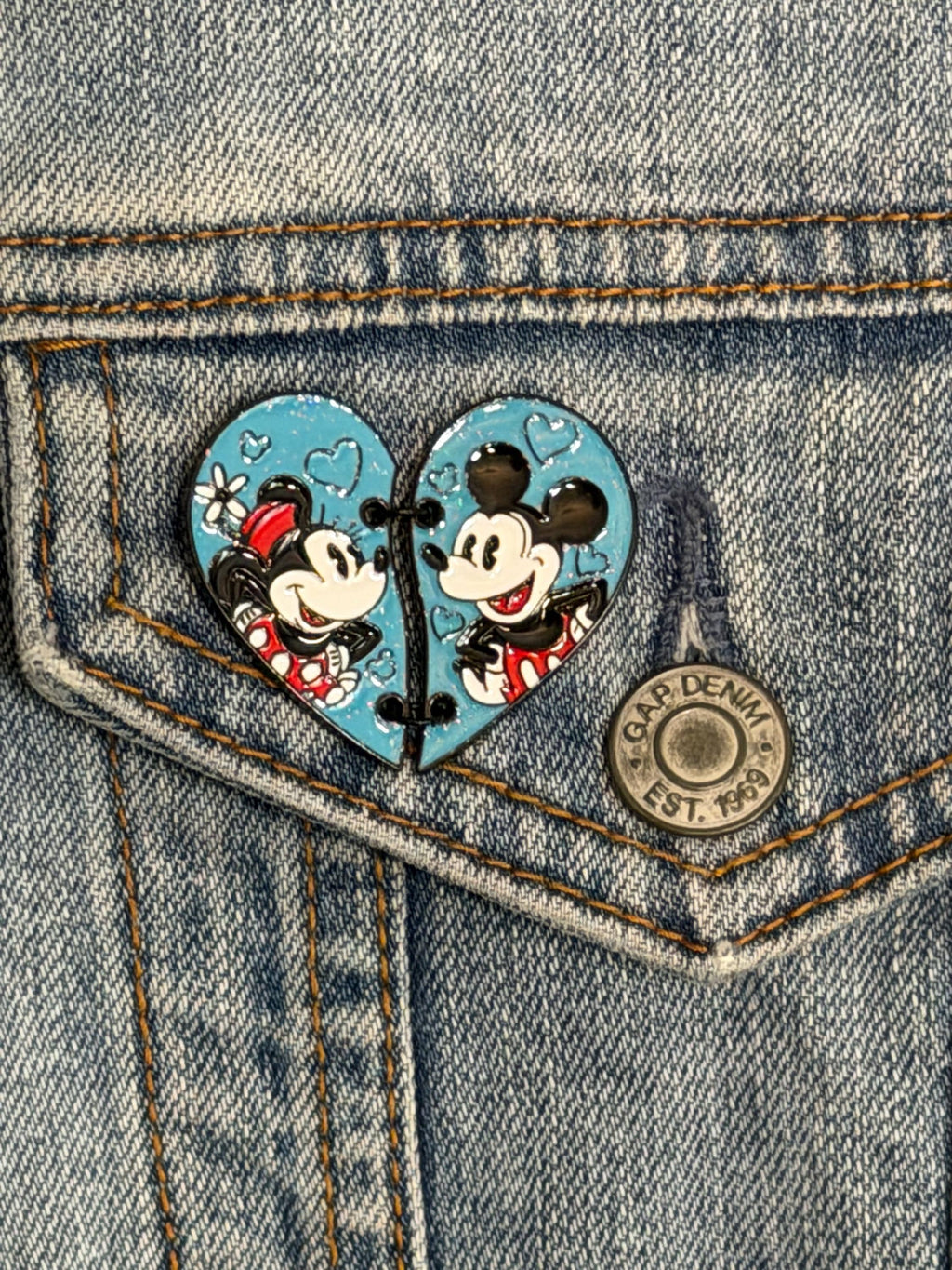 Mouse Heart Enamel Pin Set | Friends Matching Lapel Pins