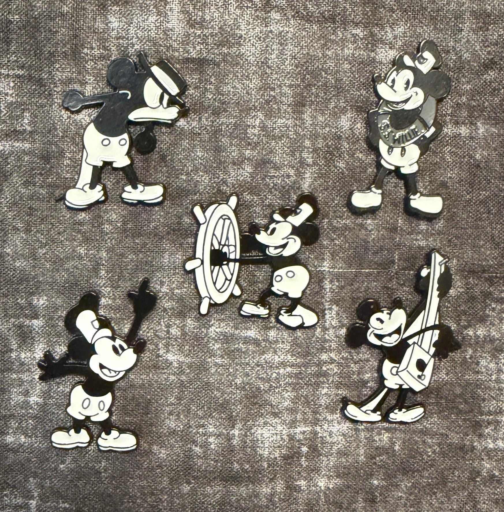 Vintage Cartoon Mouse Enamel Pin Set | Retro Character Lapel Pins| Choose your style
