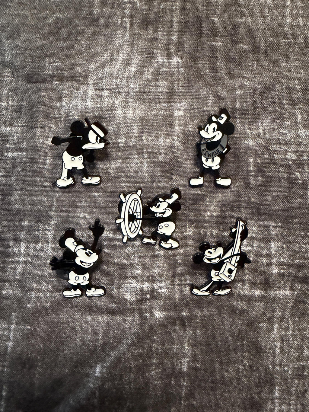Vintage Cartoon Mouse Enamel Pin Set | Retro Character Lapel Pins| Choose your style