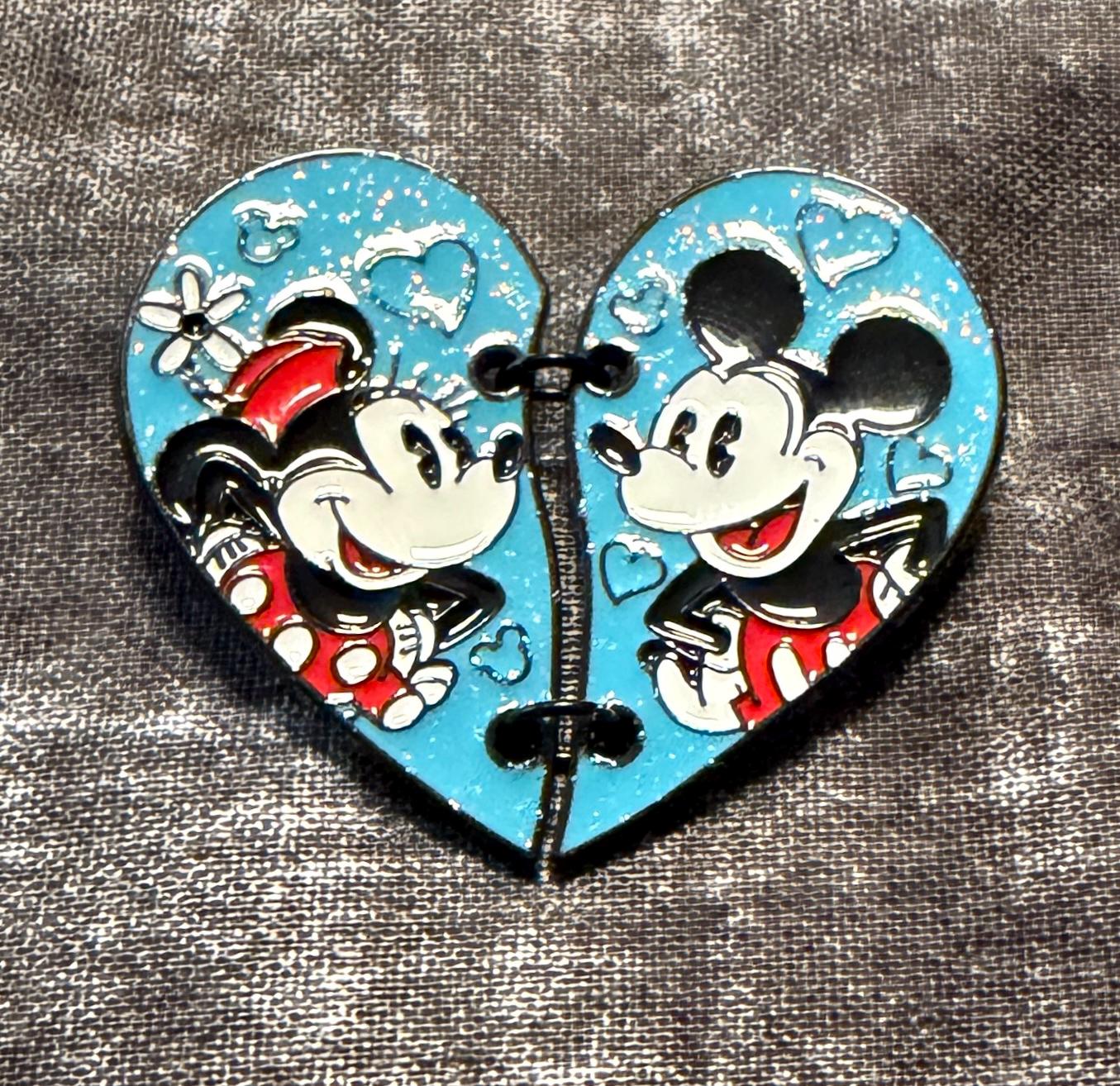 Mouse Heart Enamel Pin Set | Friends Matching Lapel Pins