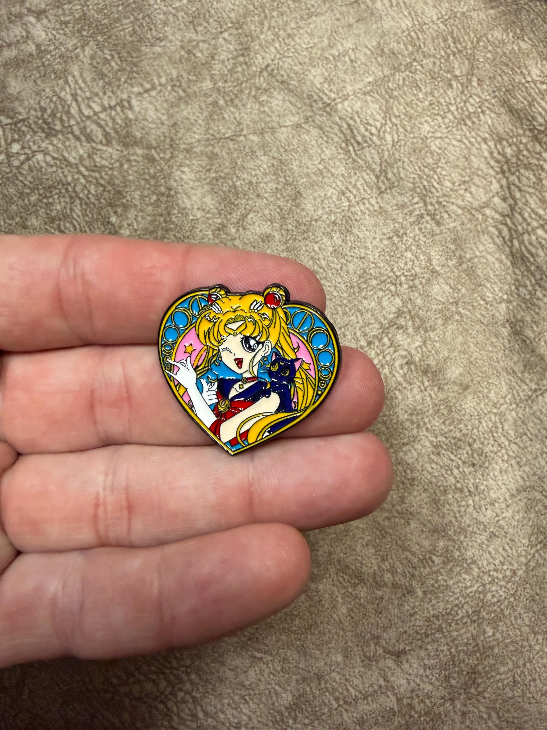 Magical Girl Heart Enamel Pin | Anime Inspired Collectible Badge (1.5 Inch)