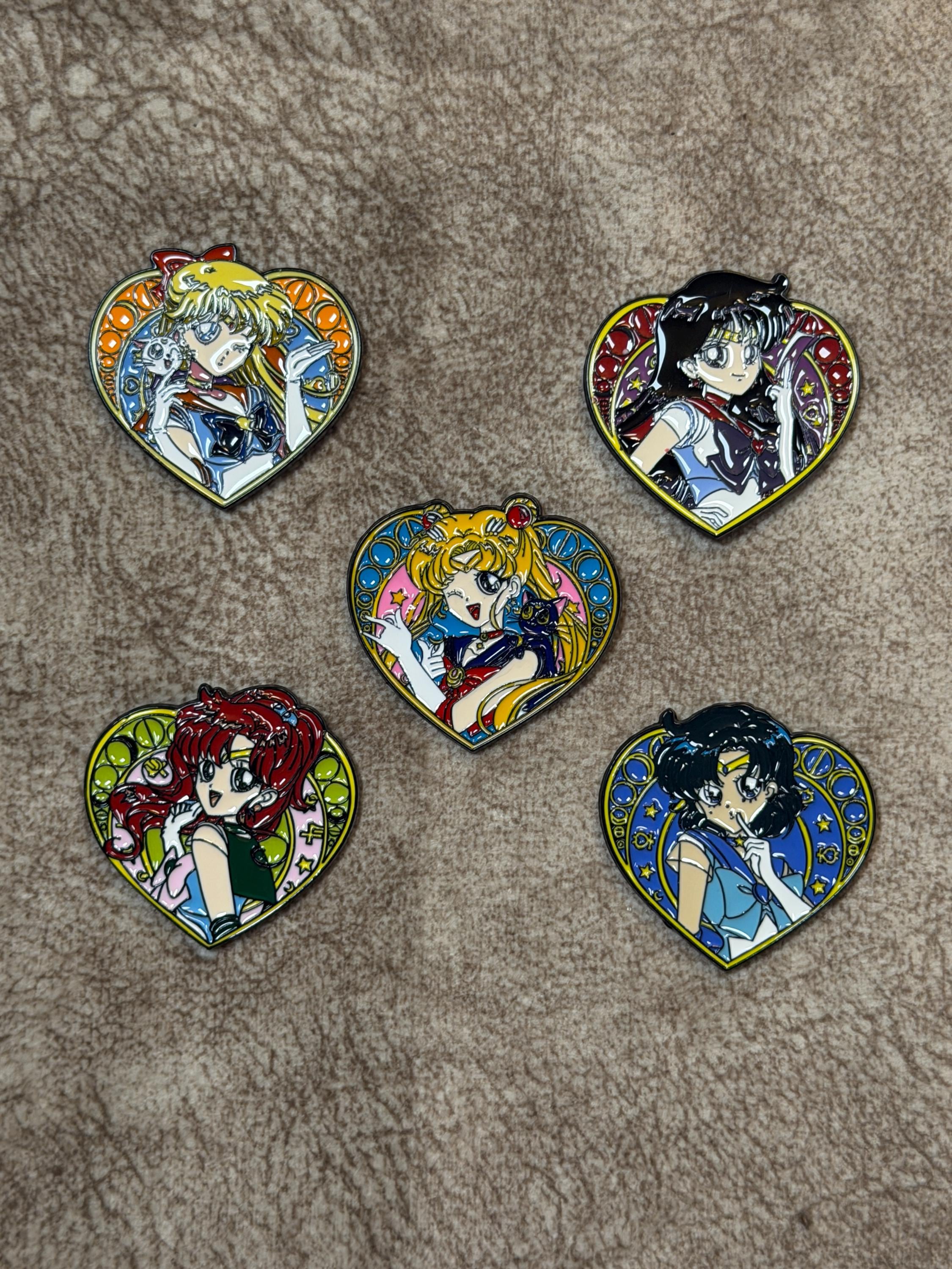 Magical Girl Heart Enamel Pin | Anime Inspired Collectible Badge (1.5 Inch)