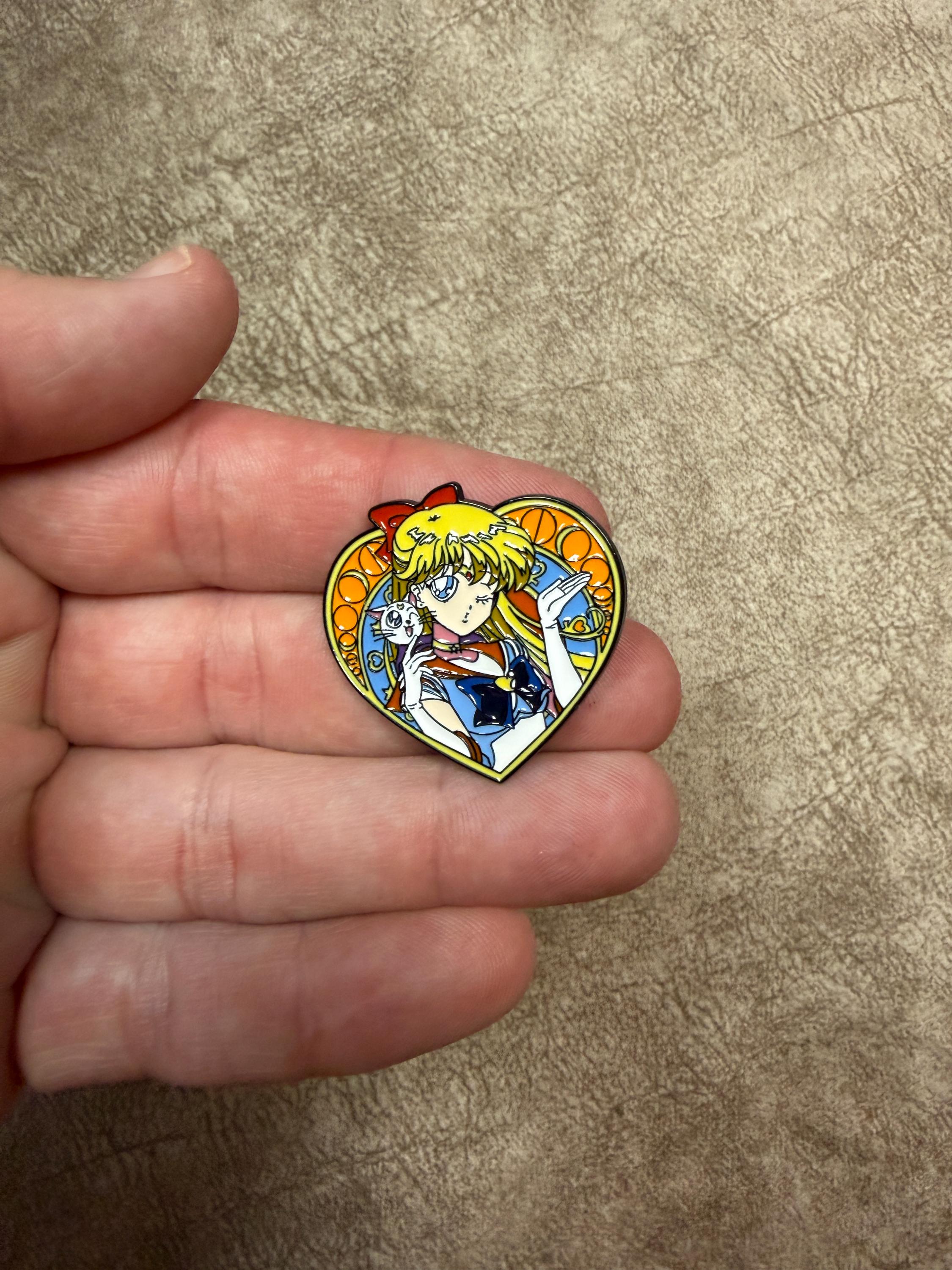 Magical Girl Heart Enamel Pin | Anime Inspired Collectible Badge (1.5 Inch)